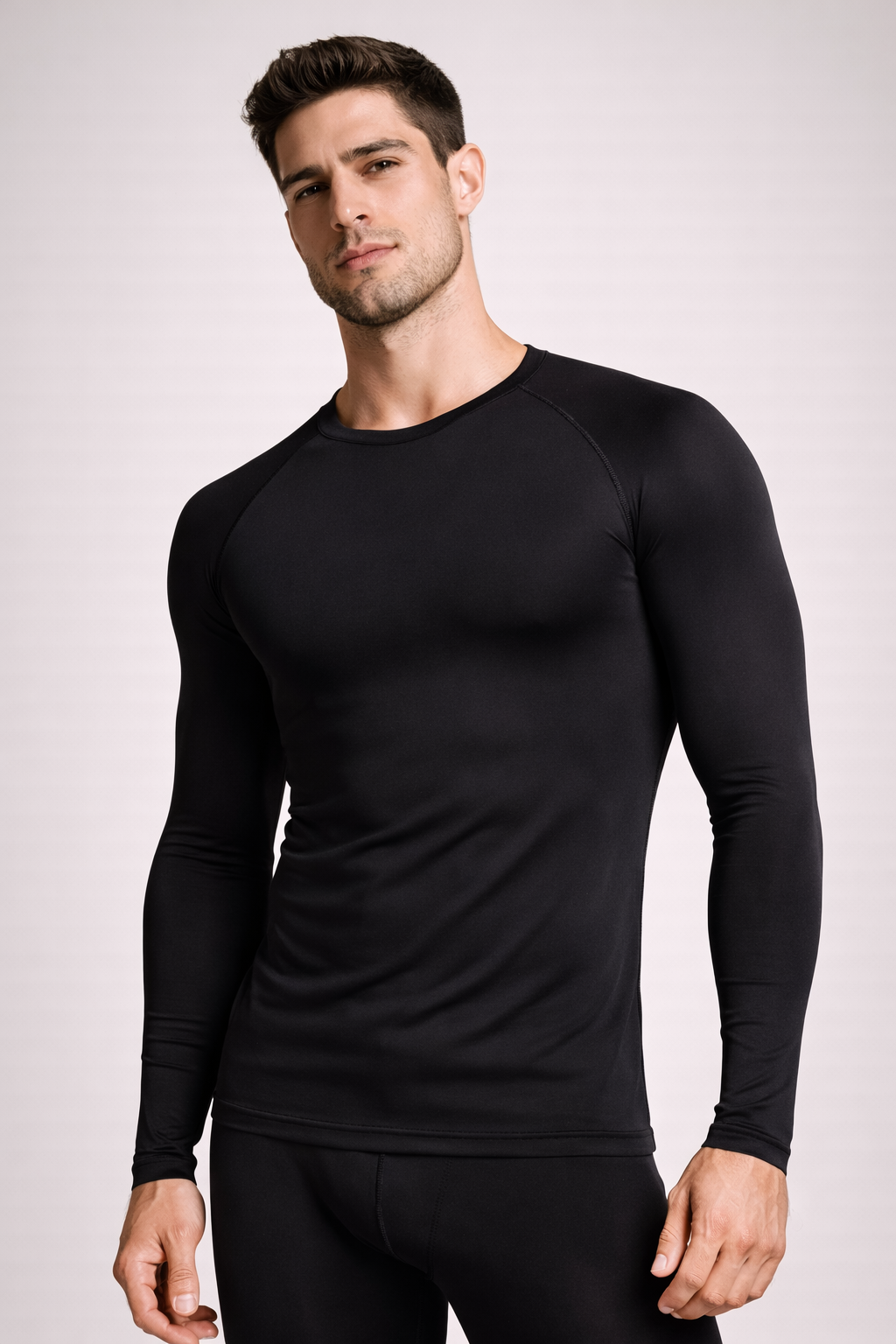 Compression Top Long Sleeve Front Black